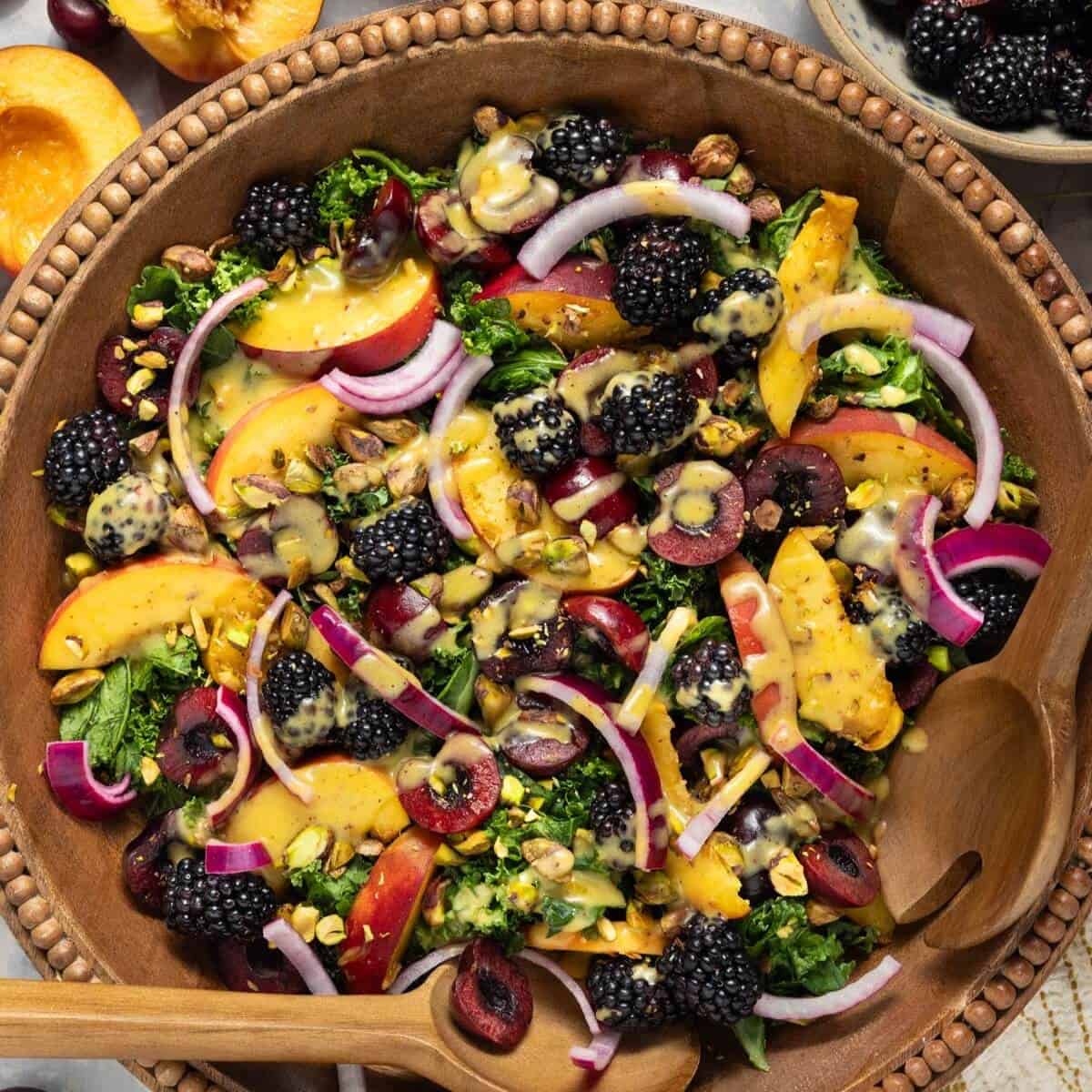 Your New Favorite Summer Kale Salad with Peach Vinaigrette